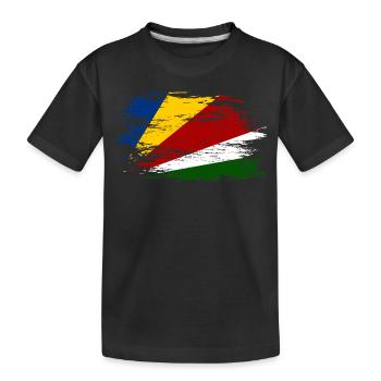 Seychellen Flagge used - Kinder Premium Bio T-Shirt - Schwarz - Vorne