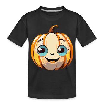 Halloween-Kürbis - Kinder Premium Bio T-Shirt - Schwarz - Vorne