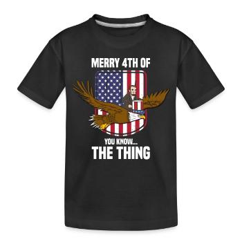 USA Flagge | Patriot Patriotismus Amerika Geschenk - Kinder Premium Bio T-Shirt - Schwarz - Vorne