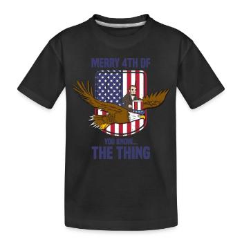 USA Flagge | Patriot Patriotismus Amerika Geschenk - Kinder Premium Bio T-Shirt - Schwarz - Vorne