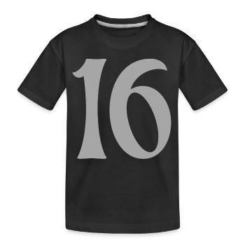 16 - Kinder Premium Bio T-Shirt - Schwarz - Vorne