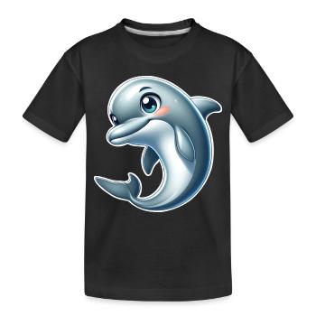 Delfin - Kinder Premium Bio T-Shirt - Schwarz - Vorne
