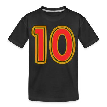 10. 10 JAHRE. 10-JÄHRIGES JUBILÄUM. 10-JÄHRIGES JUBILÄUM. - Kinder Premium Bio T-Shirt - Schwarz - Vorne