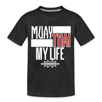 Muay Thai - Kinder Premium Bio T-Shirt - Schwarz - Vorne