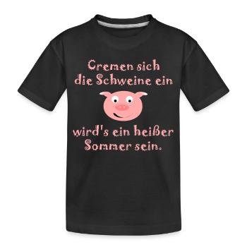 Les cochons mettent de la crème - T-shirt bio Premium Enfant - noir - Devant