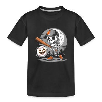 Halloween Baseball Squelette Mignon Effrayant - T-shirt bio Premium Enfant - noir - Devant
