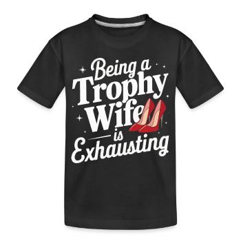 Frau Ehefrau Partnerin Familie Verheiratet - Kinder Premium Bio T-Shirt - Schwarz - Vorne
