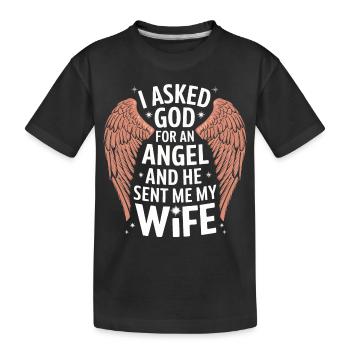 Frau Ehefrau Partnerin Familie Verheiratet - Kinder Premium Bio T-Shirt - Schwarz - Vorne