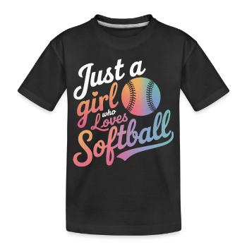 Softball Sports Joueur de softball - T-shirt bio Premium Enfant - noir - Devant