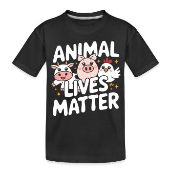 Vegetarian Vegan Veggie Vegetarian - Kids' Premium Organic T-Shirt - black - Front