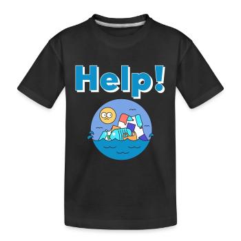 Plastik Naturschutz Umweltschutz - Kinder Premium Bio T-Shirt - Schwarz - Vorne