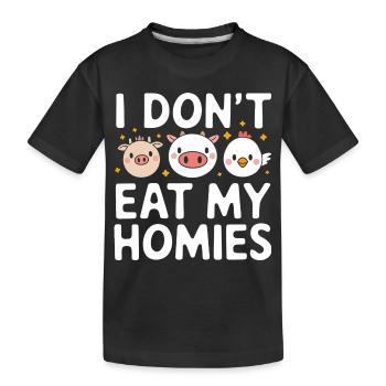 Vegetarian Vegan Veggie Vegetarian - Kids' Premium Organic T-Shirt - black - Front