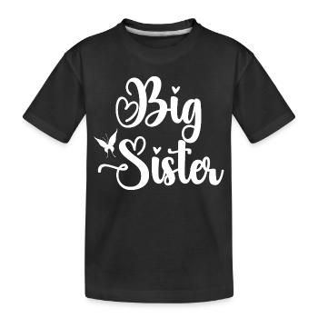 Große Schwester - Kinder Premium Bio T-Shirt - Schwarz - Vorne