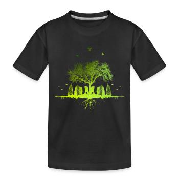 Green Tree - nature tree city urban gift - Kids' Premium Organic T-Shirt - black - Front