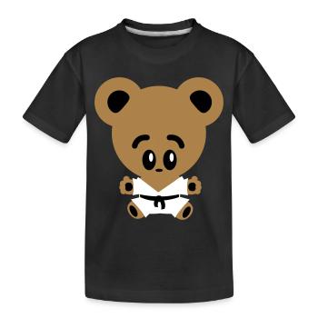kung fu Bär - Kinder Premium Bio T-Shirt - Schwarz - Vorne