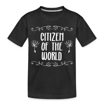 DRÔLES DISCOURS VOYAGE MONDE CITOYEN DU MONDE - T-shirt bio Premium Enfant - noir - Devant