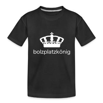 Bolzplatzkönig - Kinder Premium Bio T-Shirt - Schwarz - Vorne