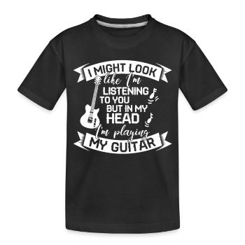 Guitariste guitare disant funny humour Festival - T-shirt bio Premium Enfant - noir - Devant