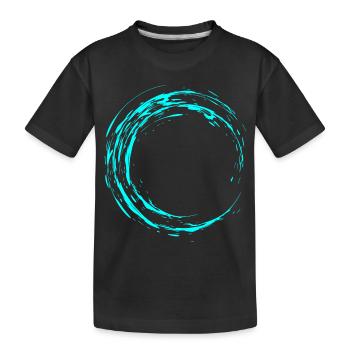 Circle brush Modern cool vector water blue - Kids' Premium Organic T-Shirt - black - Front