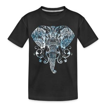 ELEPHANT MANDALA SPIRITUALITÉ BOUDDHISME GANESHA - T-shirt bio Premium Enfant - noir - Devant