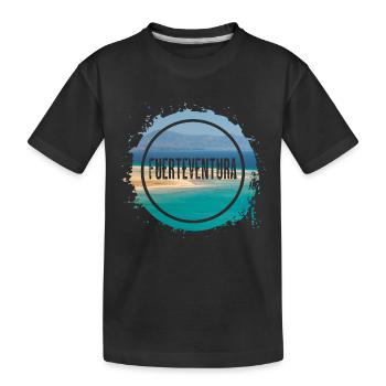 Fuerteventura Summer Sun Beach Sea Palm Trees - Kids' Premium Organic T-Shirt - black - Front
