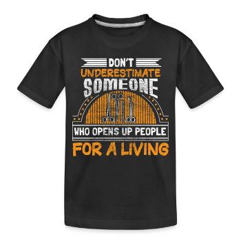 Chirurgien Médecin Salle d’urgence - T-shirt bio Premium Enfant - noir - Devant