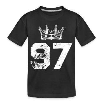 97 Number crown - Kids' Premium Organic T-Shirt - black - Front