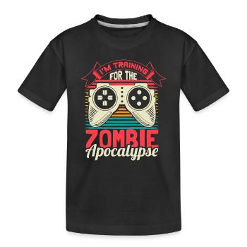 Zombie Apokalypse Lustig Geschenkidee - Kinder Premium Bio T-Shirt - Schwarz - Vorne