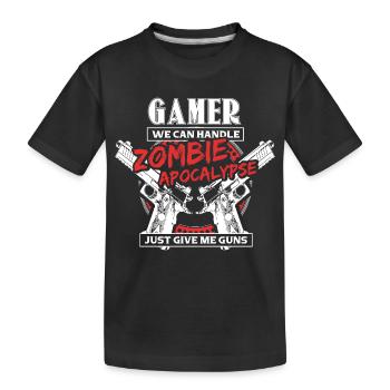 Zombie Apokalypse Gaming Halloween Geschenkidee - Kinder Premium Bio T-Shirt - Schwarz - Vorne