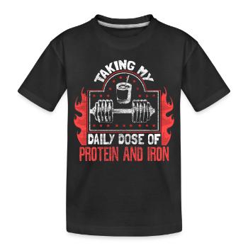 Krafttraining Pumpen Hanteln - Kinder Premium Bio T-Shirt - Schwarz - Vorne