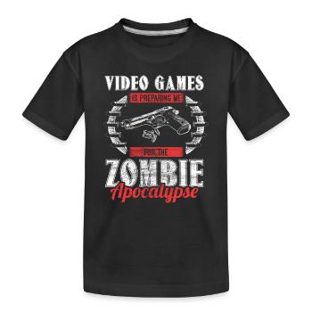 Zombie Apokalypse Zombies Horror Geschenk - Kinder Premium Bio T-Shirt - Schwarz - Vorne