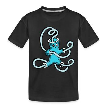 blaue Röhren - Kinder Premium Bio T-Shirt - Schwarz - Vorne