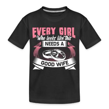 Mariage gay Femme Love Idée cadeau - T-shirt bio Premium Enfant - noir - Devant