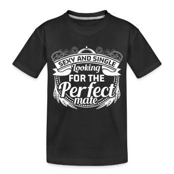 Single Solo Party - Kids' Premium Organic T-Shirt - black - Front