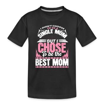 Single mother Mommy daughter - Kids' Premium Organic T-Shirt - black - Front