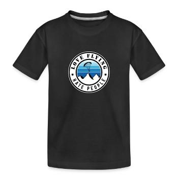 Love flying - hate people - Kinder Premium Bio T-Shirt - Schwarz - Vorne