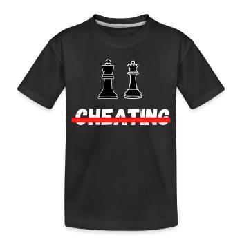Schach Trend Chess Cheating Meme Queens Gambit - Kinder Premium Bio T-Shirt - Schwarz - Vorne