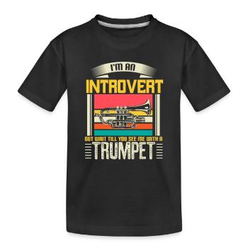 Trompette Instrument Musique Cadeau - T-shirt bio Premium Enfant - noir - Devant