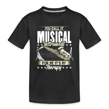 Saxophon Orchester Musik Geschenkidee - Kinder Premium Bio T-Shirt - Schwarz - Vorne