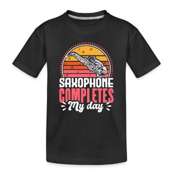 Saxophone Jazz Band Gift - Kids' Premium Organic T-Shirt - black - Front