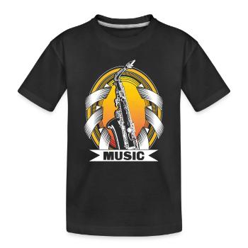 Saxophone Blues Concert Gift Idea - Kids' Premium Organic T-Shirt - black - Front