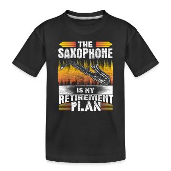 Saxophon Orchester Musical Geschenk - Kinder Premium Bio T-Shirt - Schwarz - Vorne