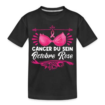 Breast cancer Pink October. - Kids' Premium Organic T-Shirt - black - Front
