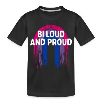 Bi Bruyant et fier Bisexuel Citation Motivationnelle Bi - T-shirt bio Premium Enfant - noir - Devant