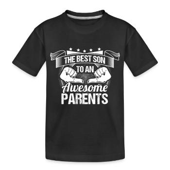 Sohn Eltern Geschenkidee - Kinder Premium Bio T-Shirt - Schwarz - Vorne