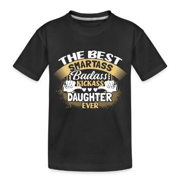 Best Daughter Daughters Sweet Gift Idea - Kids' Premium Organic T-Shirt - black - Front