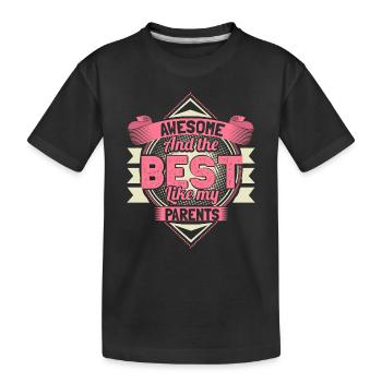 Daughter parents - Kids' Premium Organic T-Shirt - black - Front