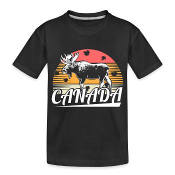 Canada Elk Nation - Kids' Premium Organic T-Shirt - black - Front