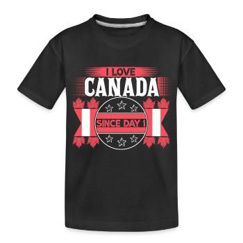 Origine de la feuille d’érable du Canada - T-shirt bio Premium Enfant - noir - Devant