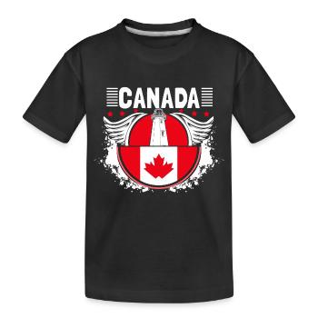 Pays du wapiti du Canada - T-shirt bio Premium Enfant - noir - Devant